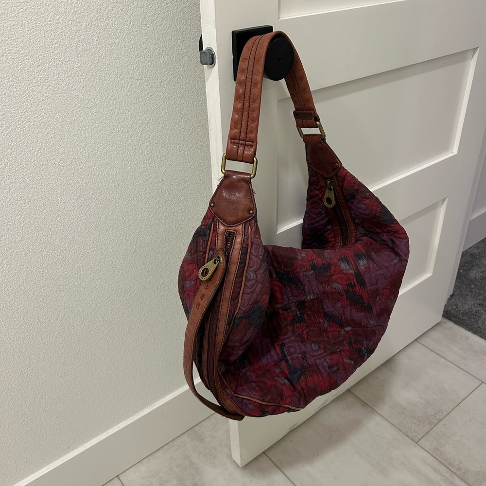 RARE! Marc Jacobs Red and Brown Hobo Bag